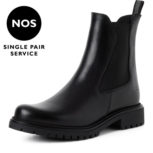 BOOTS CUIR NOIR TAMARIS
